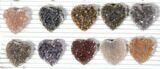 Lot: Druzy Amethyst/Quartz Heart Clusters ( Pieces) #127591-2